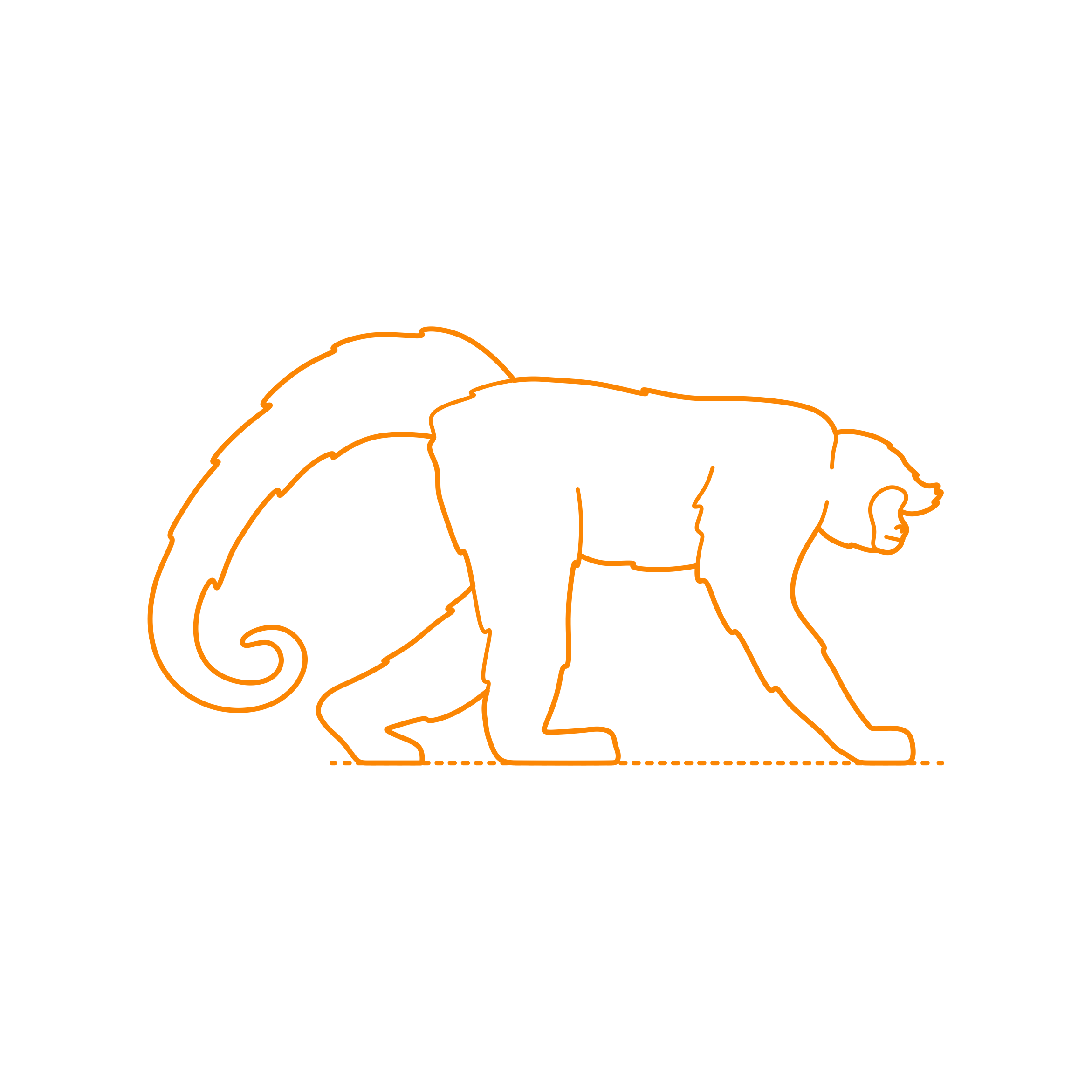 Animals New World Monkeys Red Faced Spider Monkey Outline Svg File Free Vectors
